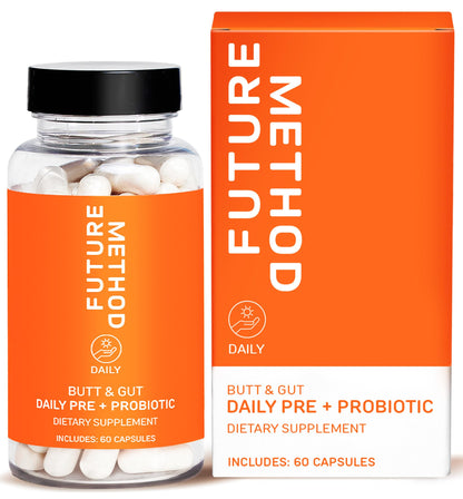 FUTURE METHOD Synbiotic Prebiotics for Men & Women - Probiotics & Prebiotic Supplement for Digestion, Immunity & Regularity (60ct) FUTURE METHOD