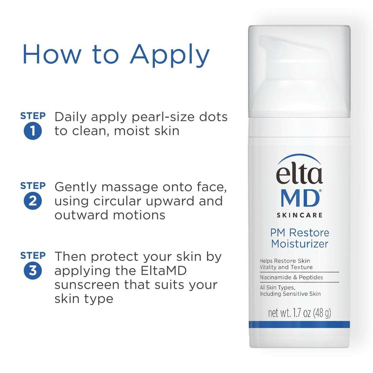 EltaMD PM Restore Night Moisturizer Face Cream, For All Skin Types, 1.7 oz EltaMD