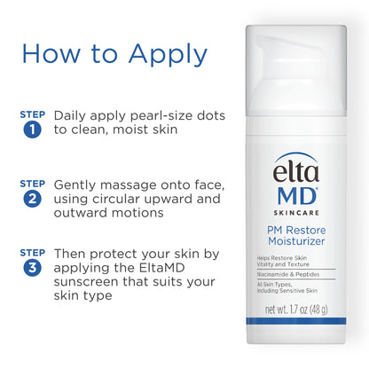 EltaMD PM Restore Night Moisturizer Face Cream, For All Skin Types, 1.7 oz EltaMD