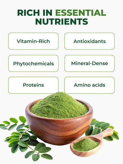 PURA VIDA MORINGA Organic Moringa Powder, Premium 100% Leaf Powder Single Origin - USDA Organic Moringa Oleifera Leaf PURA VIDA MORINGA