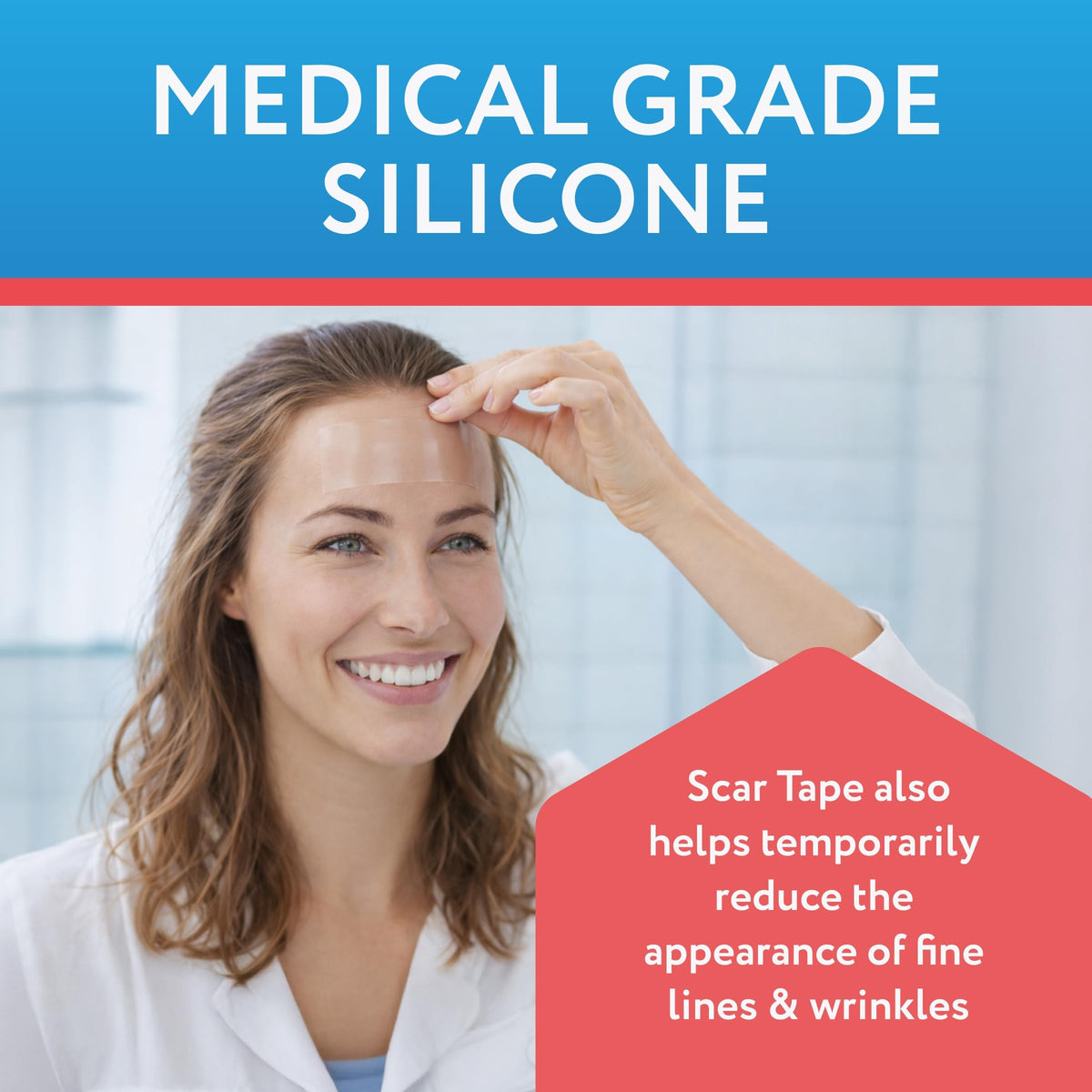 ScarAway Clear Silicone Scar Tape, Medical-Grade Cut-to-Size Silicone Strip for Surgery, Burn, Hypertrophic & Keloid Scars, Self-Adhesive, Water-Resistant, 60” x 1.6” Tape Roll ScarAway