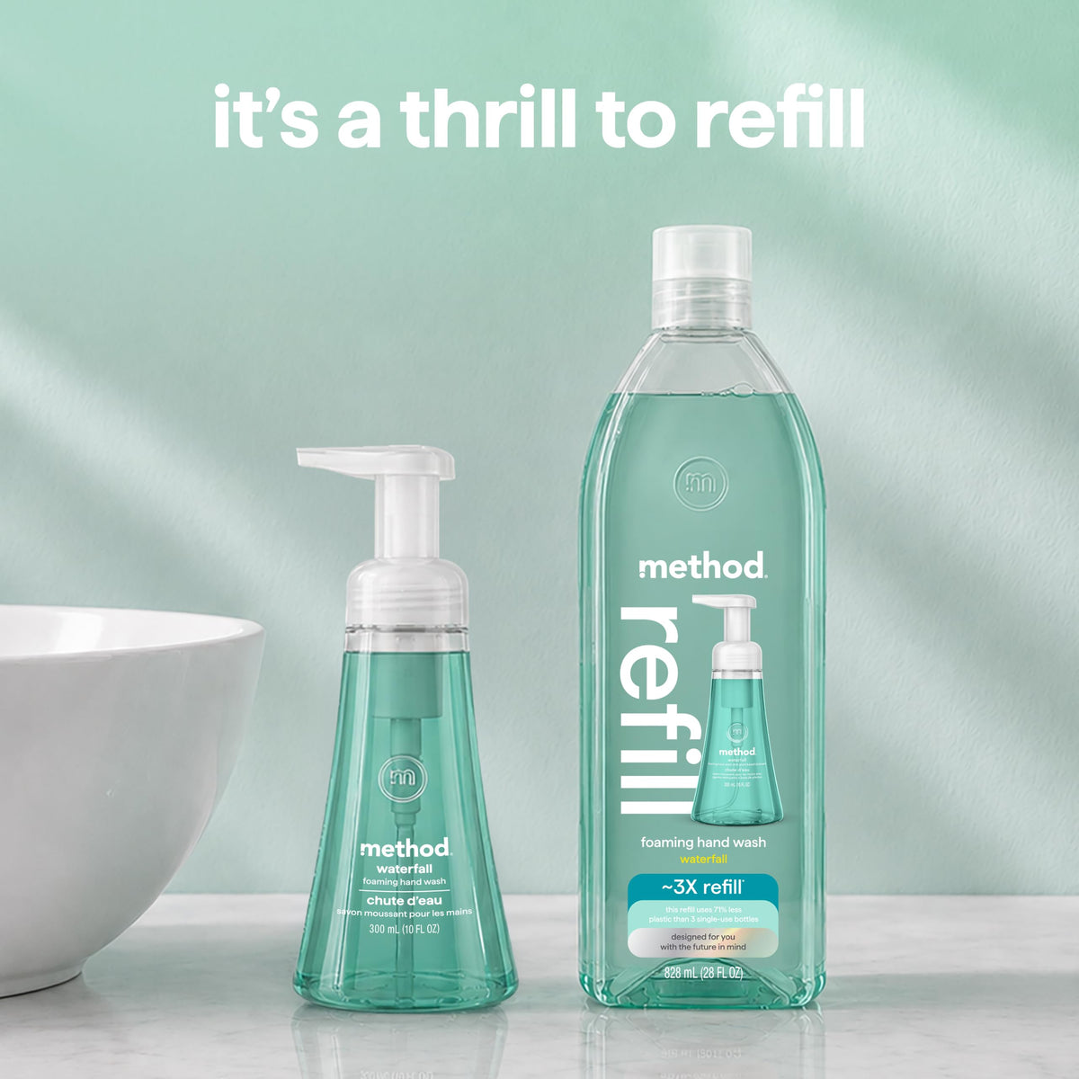 method Foaming Hand Wash Refill, Waterfall, 28 fl oz Method