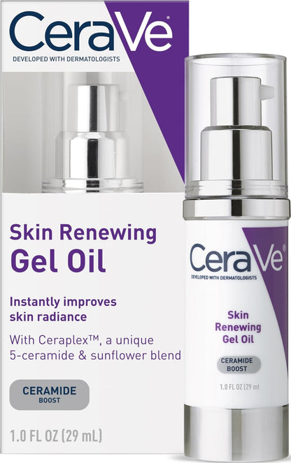 CeraVe Skin Renewing Gel Oil, Hydrating Hyaluronic Acid Serum for Face, 1oz CeraVe