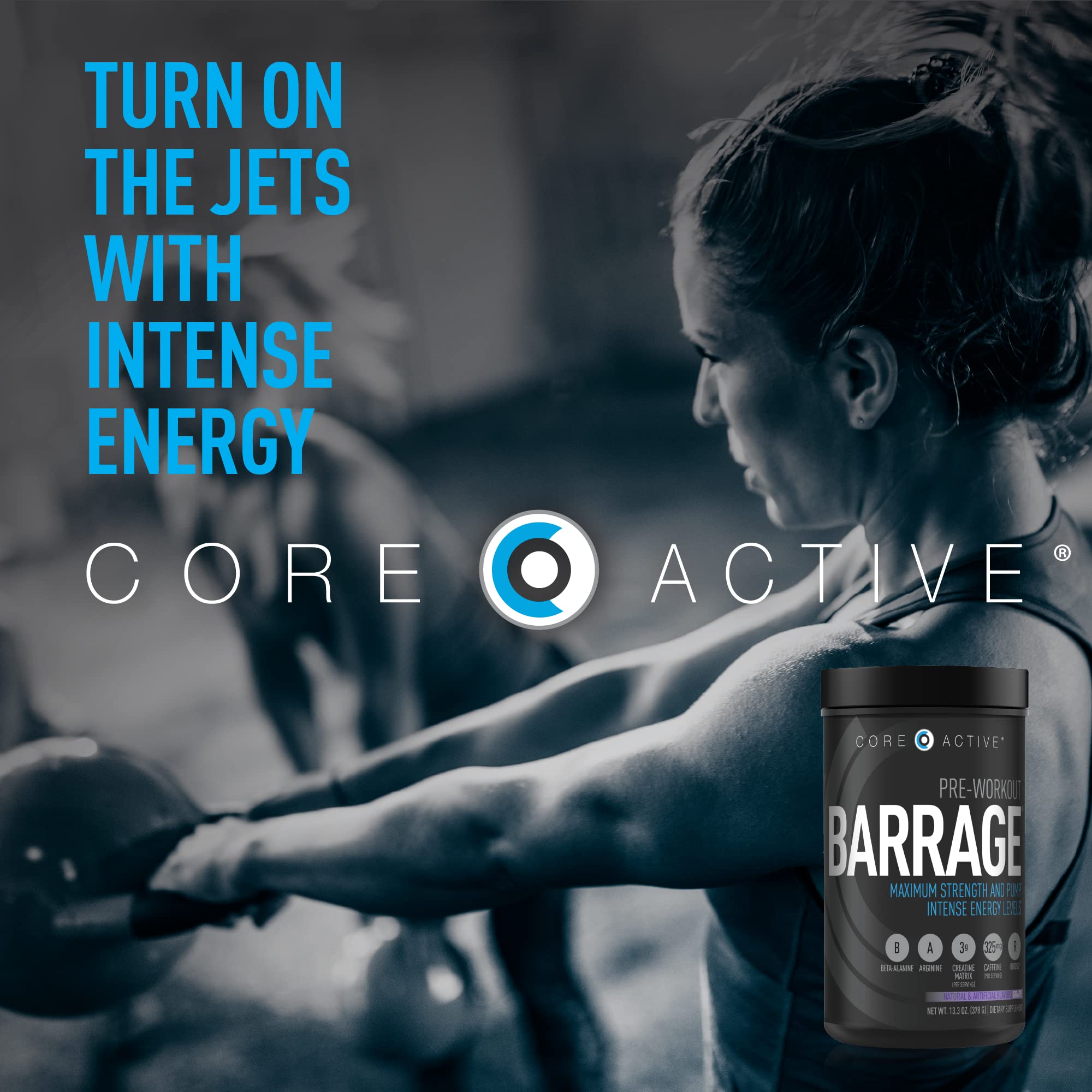 (CORE)ACTIVE Barrage Pre Workout Powder - Preworkout for Women & Men, Creatine (CORE)ACTIVE buy australia supplements