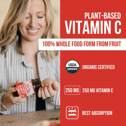 Organic Vitamin C | Whole Food Vitamin C from Fruit Plus Absorption Enhancing Cofactors - Vegan, Enhanced Bioavailability - Immune Support Triquetra Health