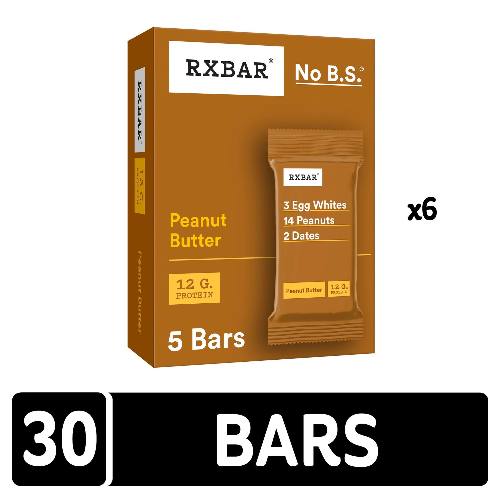 RXBAR Protein Bars, 12g Protein, Gluten Free Snacks, Peanut Butter, 22oz Box (12 Bars) Gsupps Australia