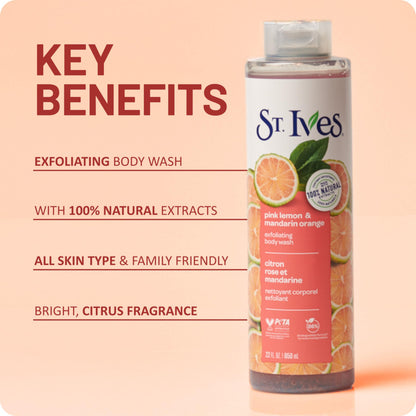 St. Ives Body Wash Pink Lemon and Mandarin Orange 22 Ounce St. Ives