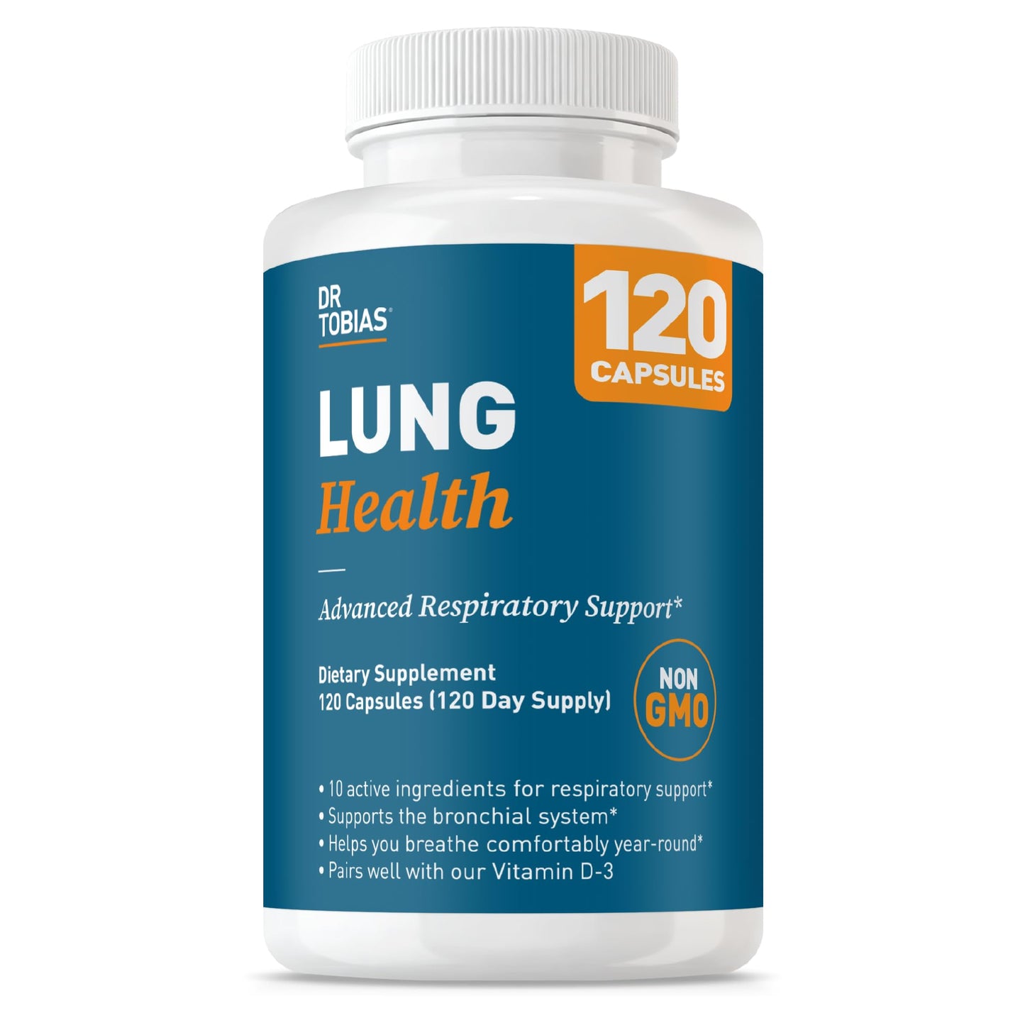 Dr. Tobias Lung Health - Lung Support Supplement with Vitamin C, Butterbur, Quercetin & Bromelain | Lung Cleanse & Detox Formula for Bronchial & Respiratory System Non-GMO (60 Capsules, 60 Servings)