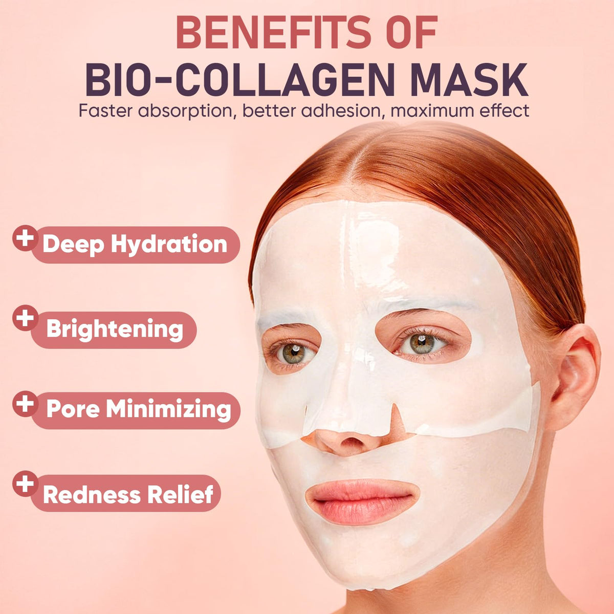 Bio-Collagen Facial Mask 8 EA, Hydrating & Soothing Hydrogel Face Mask TEAWOO