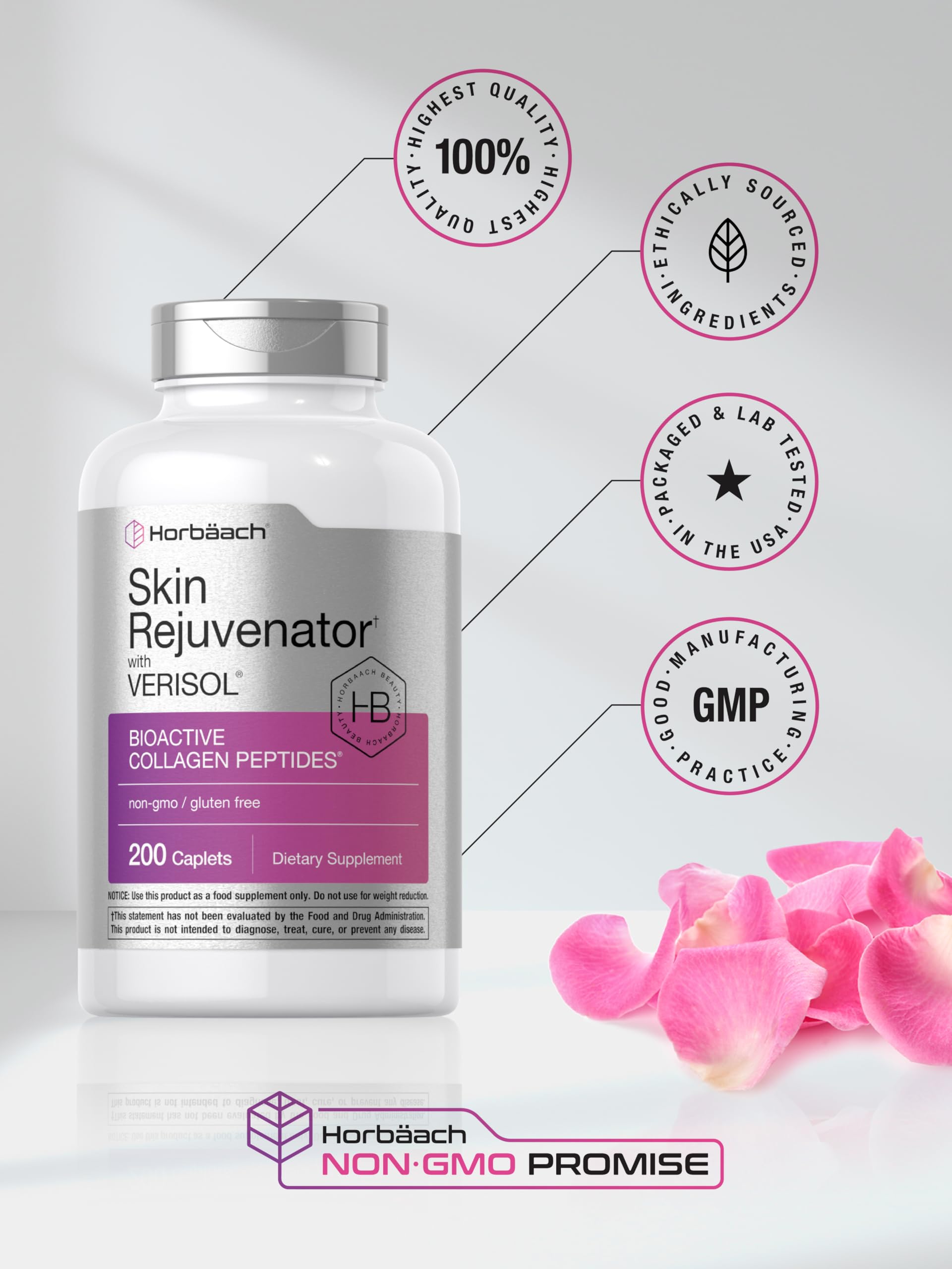 Horbäach Skin Rejuvenator with Verisol | Bioactive Collagen Peptides | 200 Caplets | Non-GMO, Gluten Free Supplement Horbäach buy australia supplements
