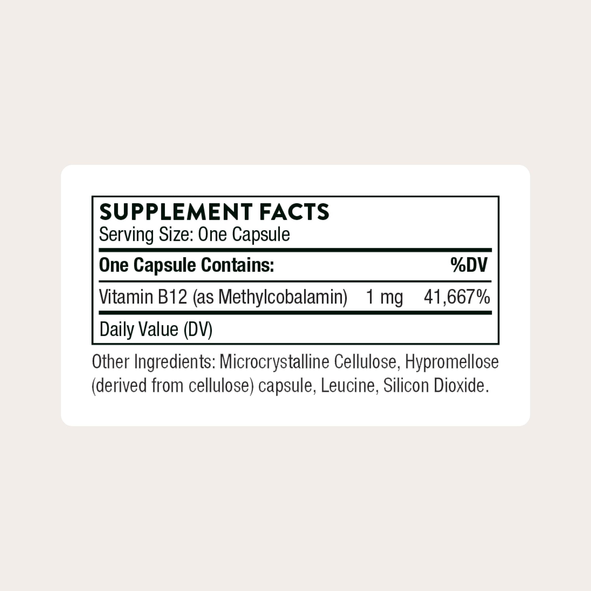 THORNE - Vitamin B12 - as Methylcobalamin - Supports Heart & Nerve Health, Blood Cell Function, Restful Sleep & Methylation* - Third-Party Certified THORNE