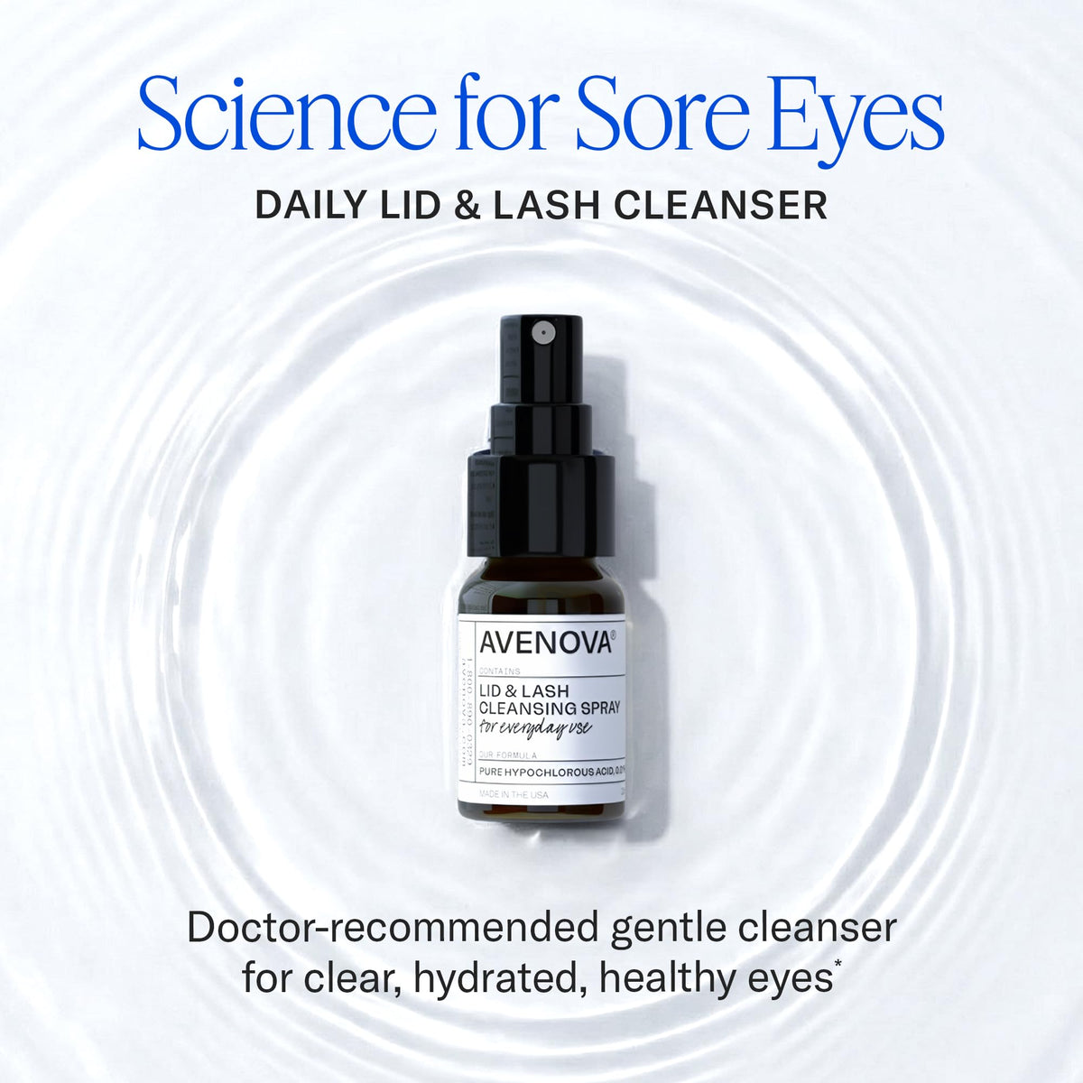 Avenova Eyelid Spray Cleanser for Lid & Lash, 20 ml Bottle Avenova