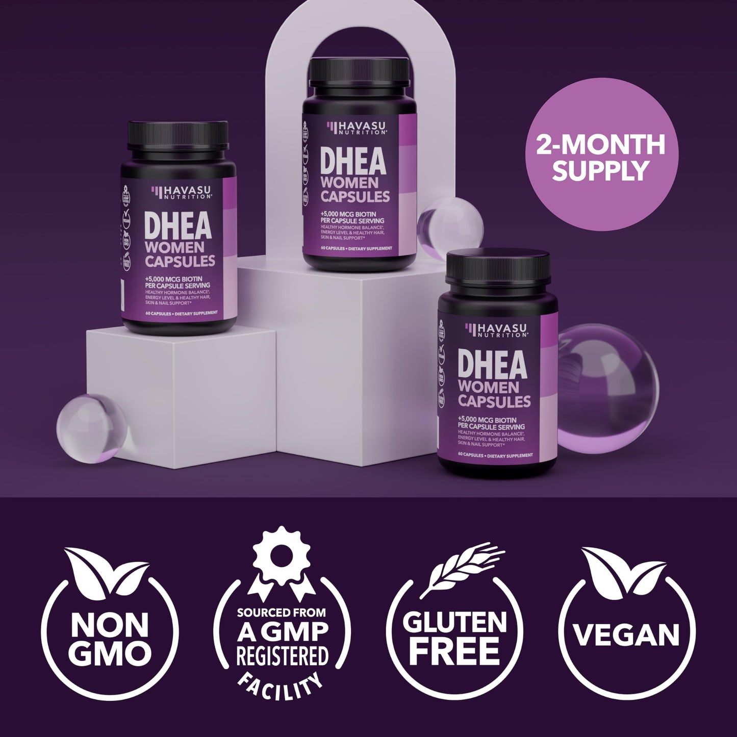 DHEA 50mg Per Serving, Vegan, Non-GMO Hormone Balance Supplement, 60ct | DHEA Supplement for Men and Women, Supports Energy, Healthy Aging, Hormone Balance, Mood and Vitality, 2-Month Supply Gsupps Australia