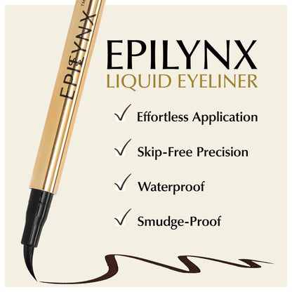 EPILYNX All Day Waterproof Liquid Eyeliner, Brown 2mL EPILYNX