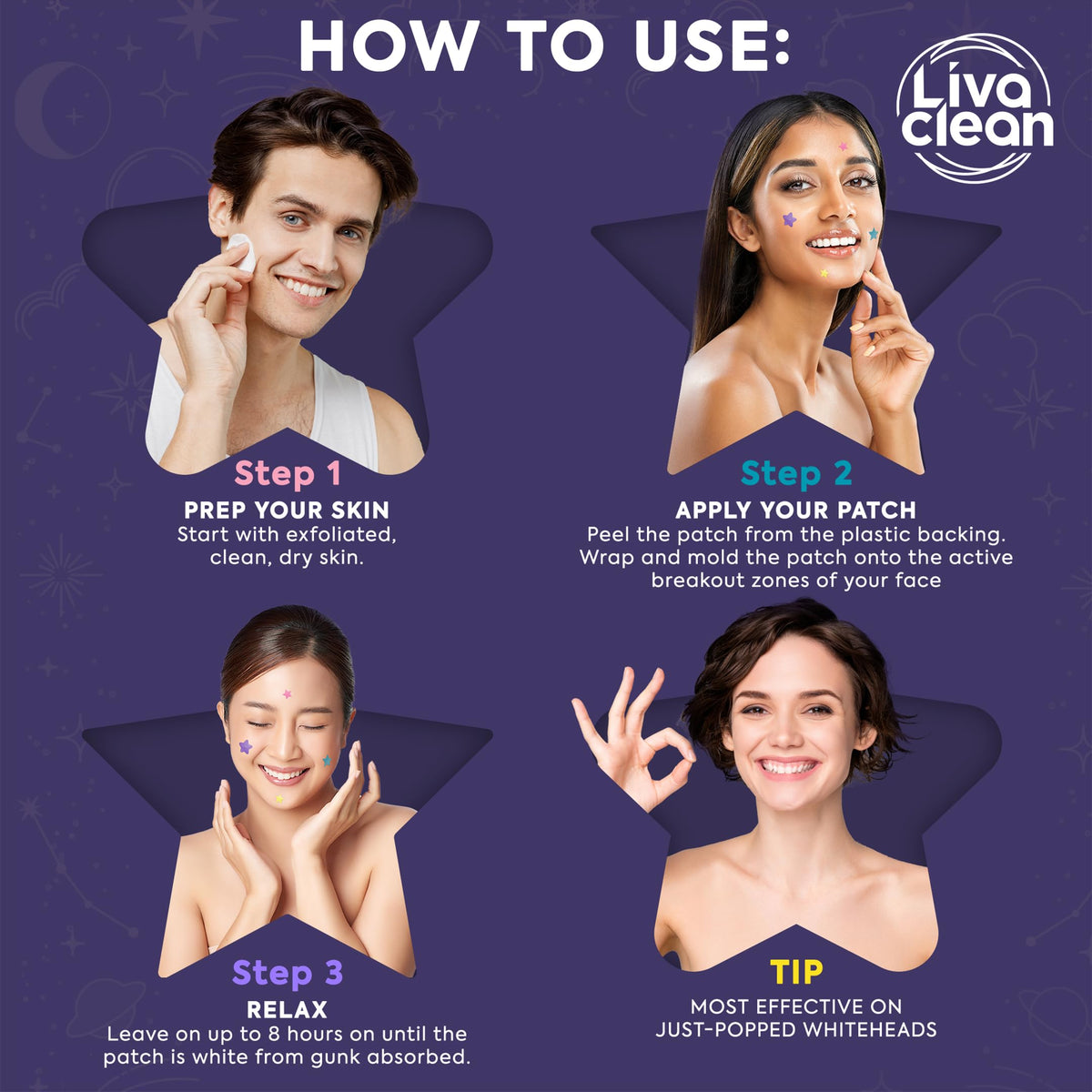 Livaclean 240CT Star Pimple Patches for Face w/ Hydrocolloid, Tea Tree oil & Salicylic Acid - Zit Stickers, Hydrocolloid Acne Patches for Face - Cute Pimple Patch, Acne Stickers LivaClean