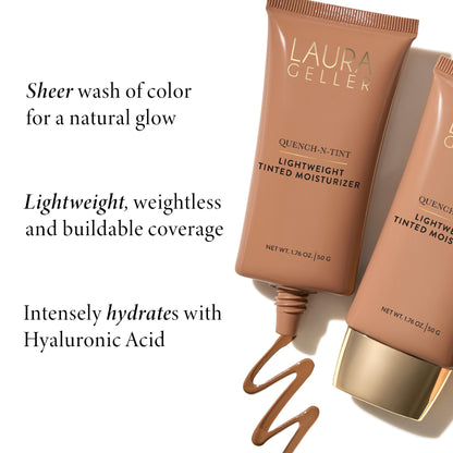 LAURA GELLER NEW YORK Quench-n-Tint Tinted Moisturizer - Sheer to Light Buildable Coverage - Natural Glow Finish - Lightweight Formula LAURA GELLER NEW YORK