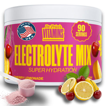Dr. Price’s Electrolytes Powder Bulk – Cherry Lemonade, 90 Servings | Sugar Free Hydration Drink Mix with 72+ Trace Minerals, Manganese | Keto, Vegan, Doctor-Formulated, Made in USA Dr. Price's Vitamins buy australia supplements
