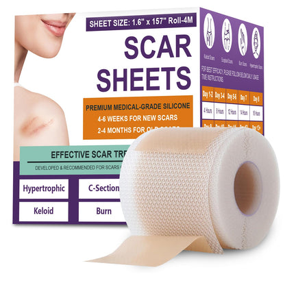 Silicone Scar Sheets, Medical Grade Silicone Scar Tape for Old & New Scars PSECICI