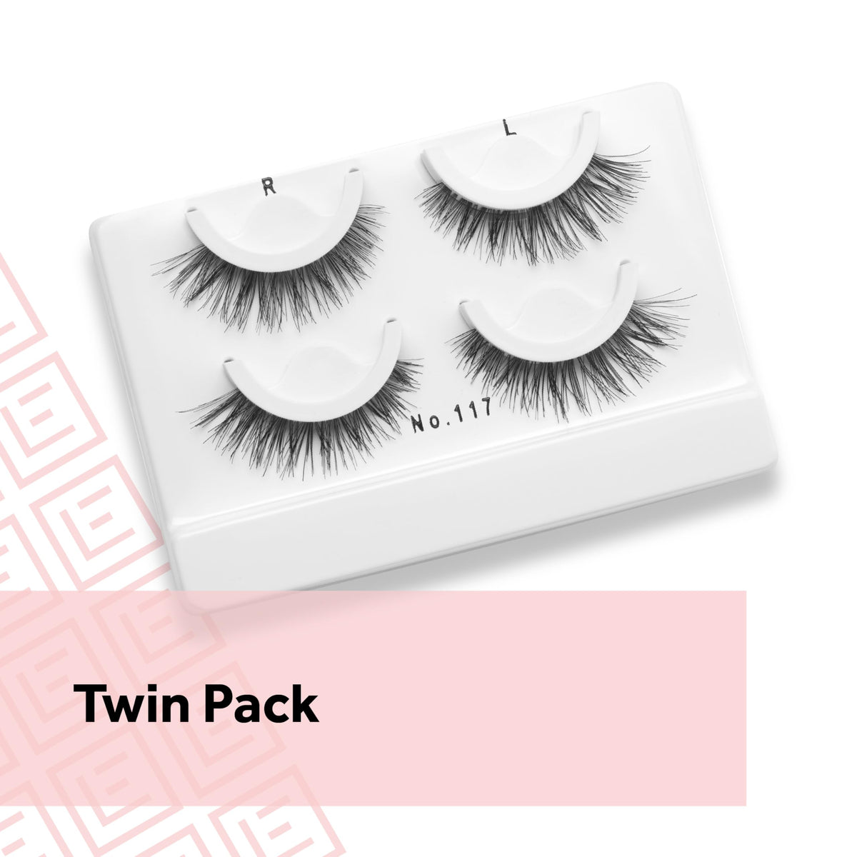 Eylure Pre-Glued Wispy Light Texture Eyelashes, No.117, Twin Pack Eylure