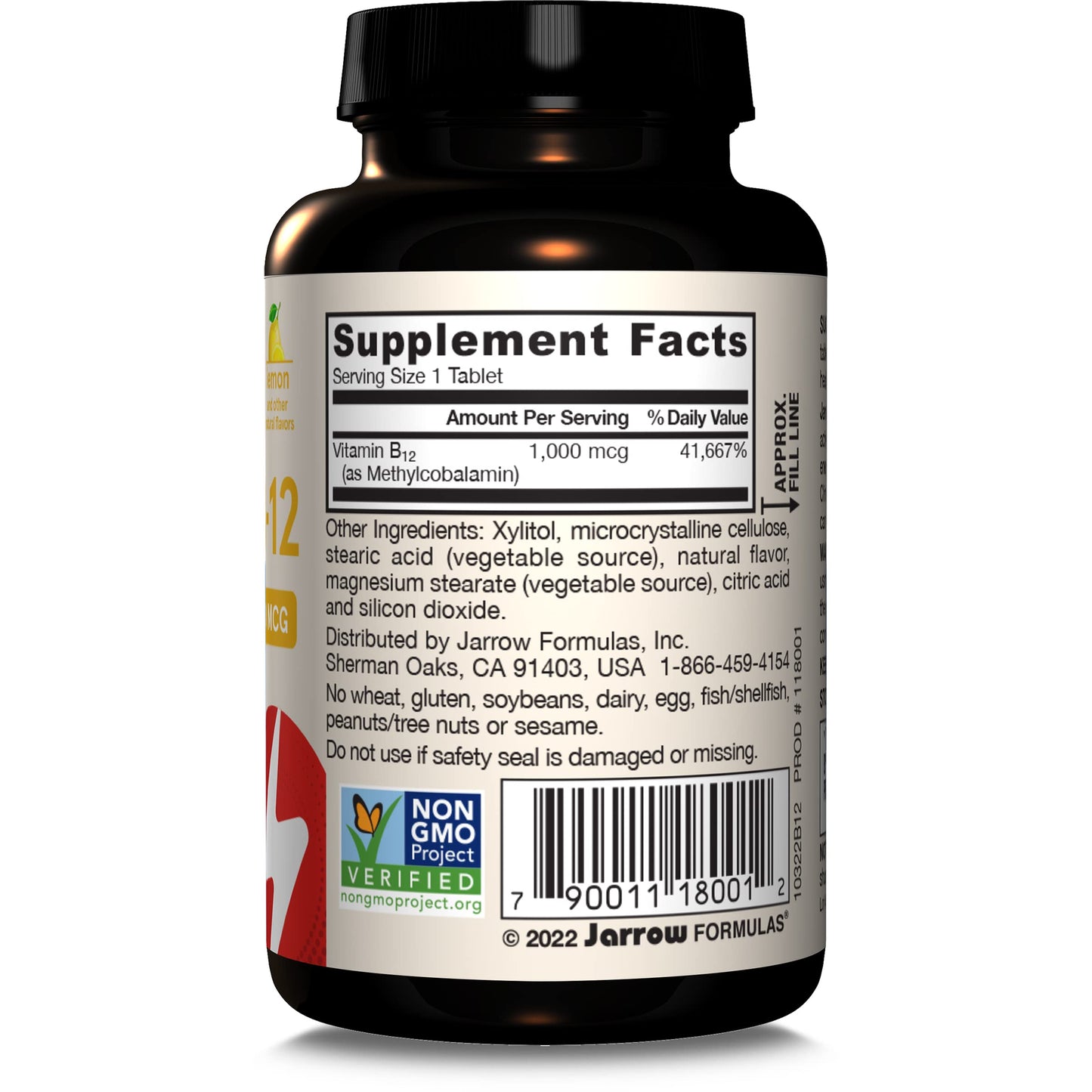 Jarrow Formulas Methyl Vitamin B-12 1000 mcg, 100 Chewable Tablets, Lemon Flavored- Bioactive B12 Vitamin - Supports Cellular Energy Production Jarrow Formulas