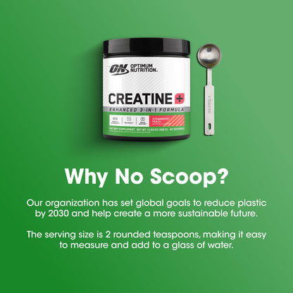 Optimum Nutrition Creatine Monohydrate Plus Powder, Strawberry Peach Flavored Creatine Performance Blend, with Electrolytes for Hydration, Added Vitamins Optimum Nutrition