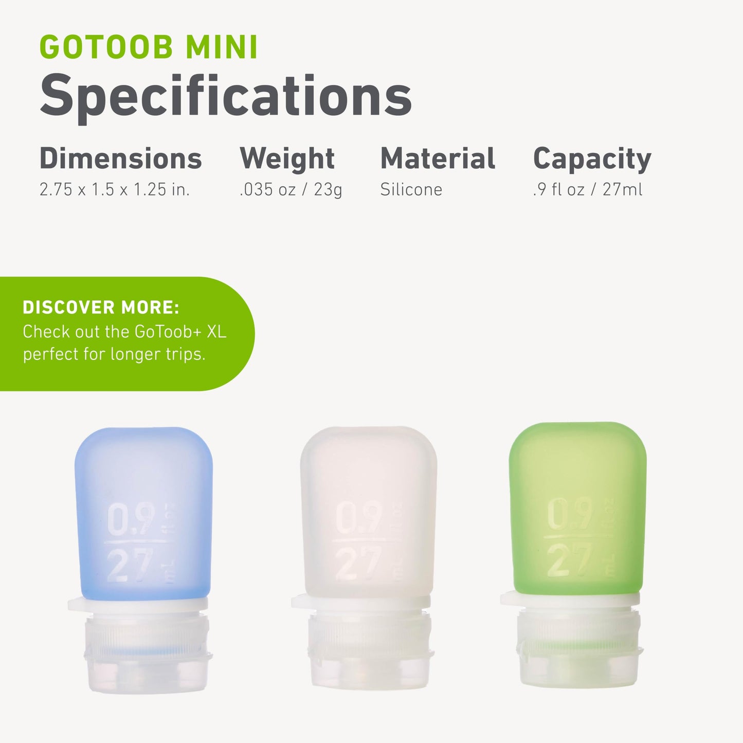 humangear GoToob+ 3-Pack, Large (3.4 fl oz), Clear/Purple/Teal | Refillable & Leak-Proof Silicone Travel Size Bottles with Locking Cap for Toiletries, Camping & TSA Carry-On Gsupps Australia
