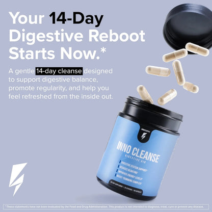InnoSupps Inno Cleanse 14 Day Colon & Detox Flush, Waist Trimming Complex, Gut Cleanse, Digestive System Support, Stool Softener & Reduced Bloating InnoSupps