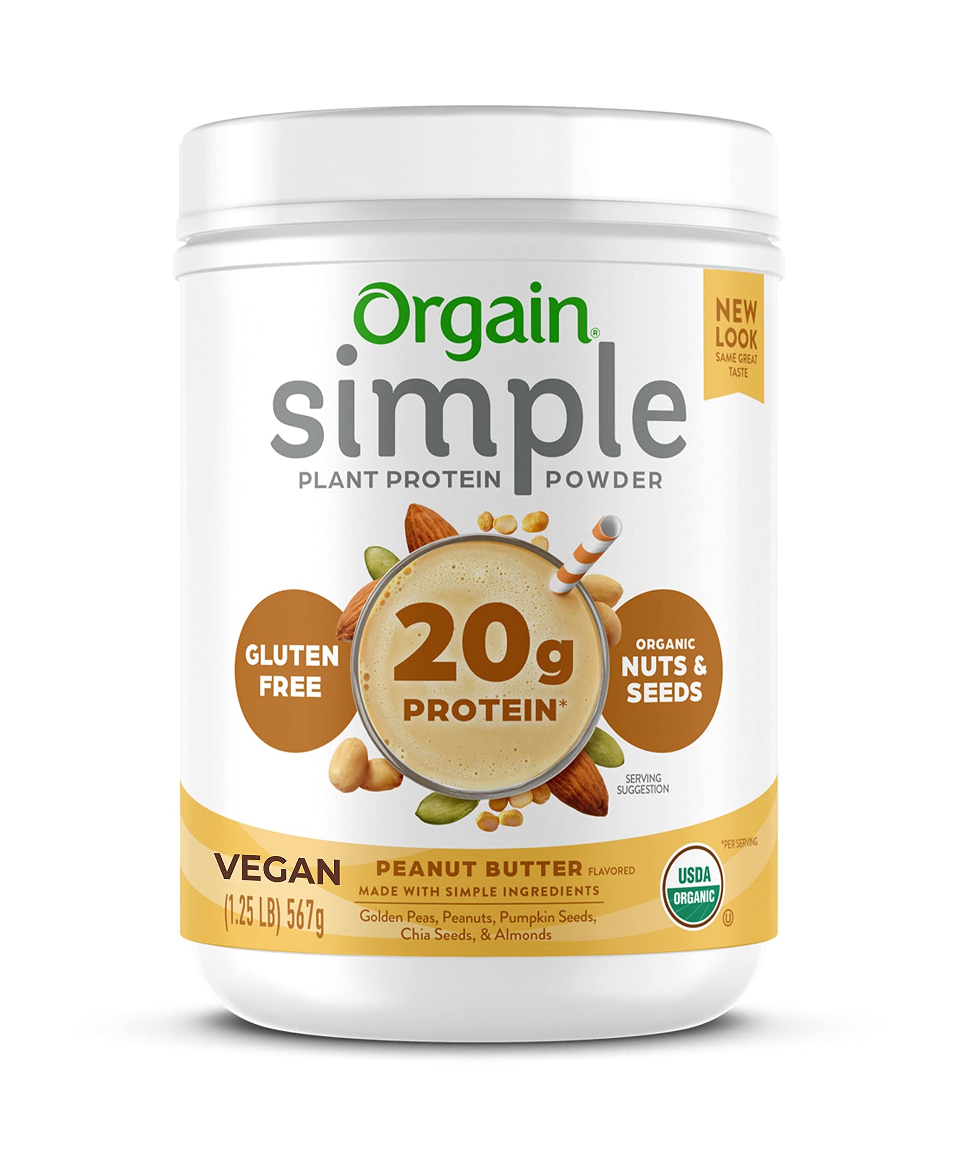 Orgain Organic Simple Vegan Protein Powder, Peanut Butter - 20g Plant Based Protein Orgain buy australia supplements