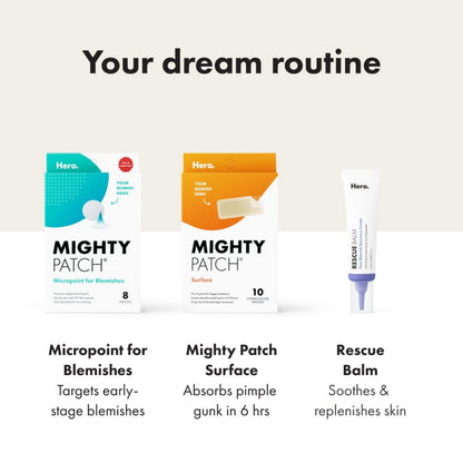 Hero Cosmetics Mighty Patch Surface Large Acne Pimple Patches, 10 Ct Mighty Patch