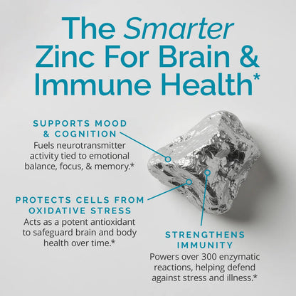 BRAINMD Dr Amen Neuro Zinc - 90 Capsules - 25 mg Zinc Bisglycinate Chelate - Gluten Free - 90 Servings