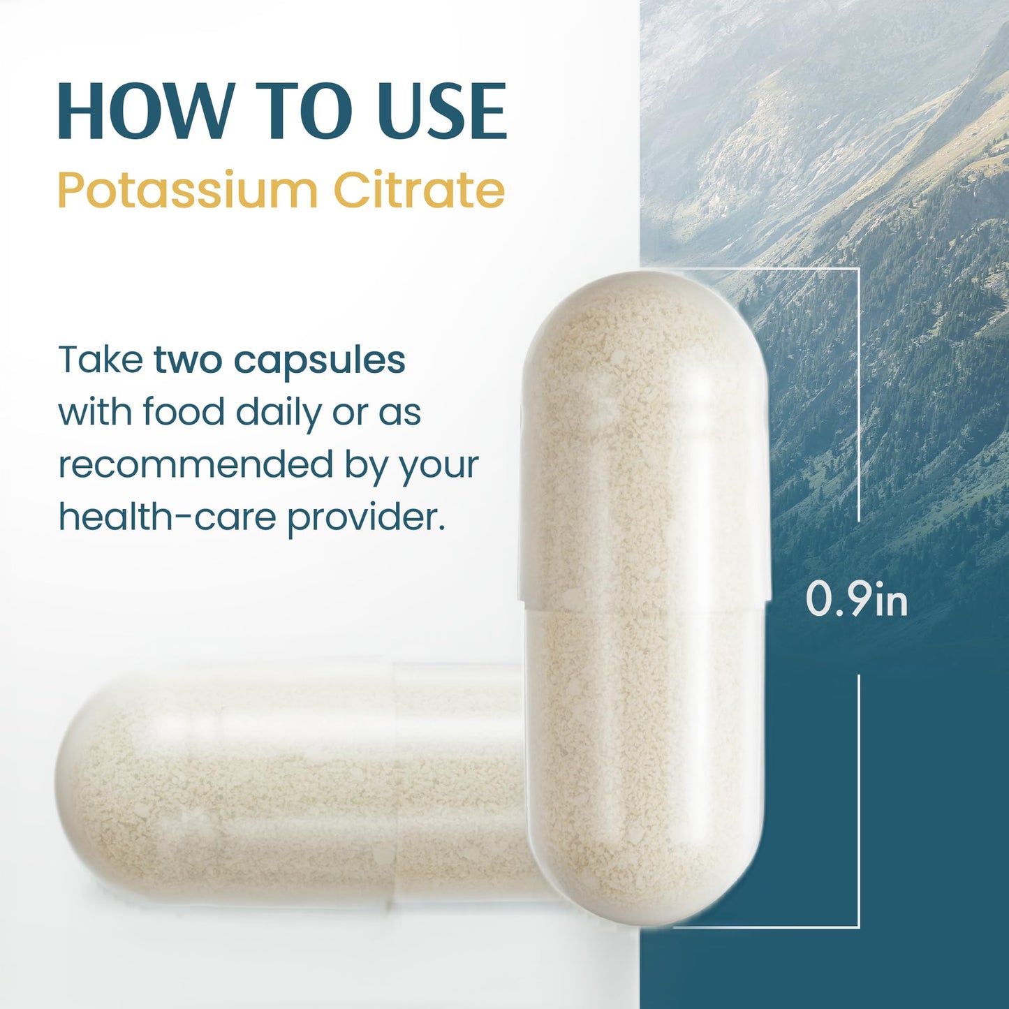 Vykee Nutrition Potassium Citrate Capsules - Supplements for Electrolyte Balance, Muscle & Heart Health - Vegan, Non-GMO, Vykee Nutrition