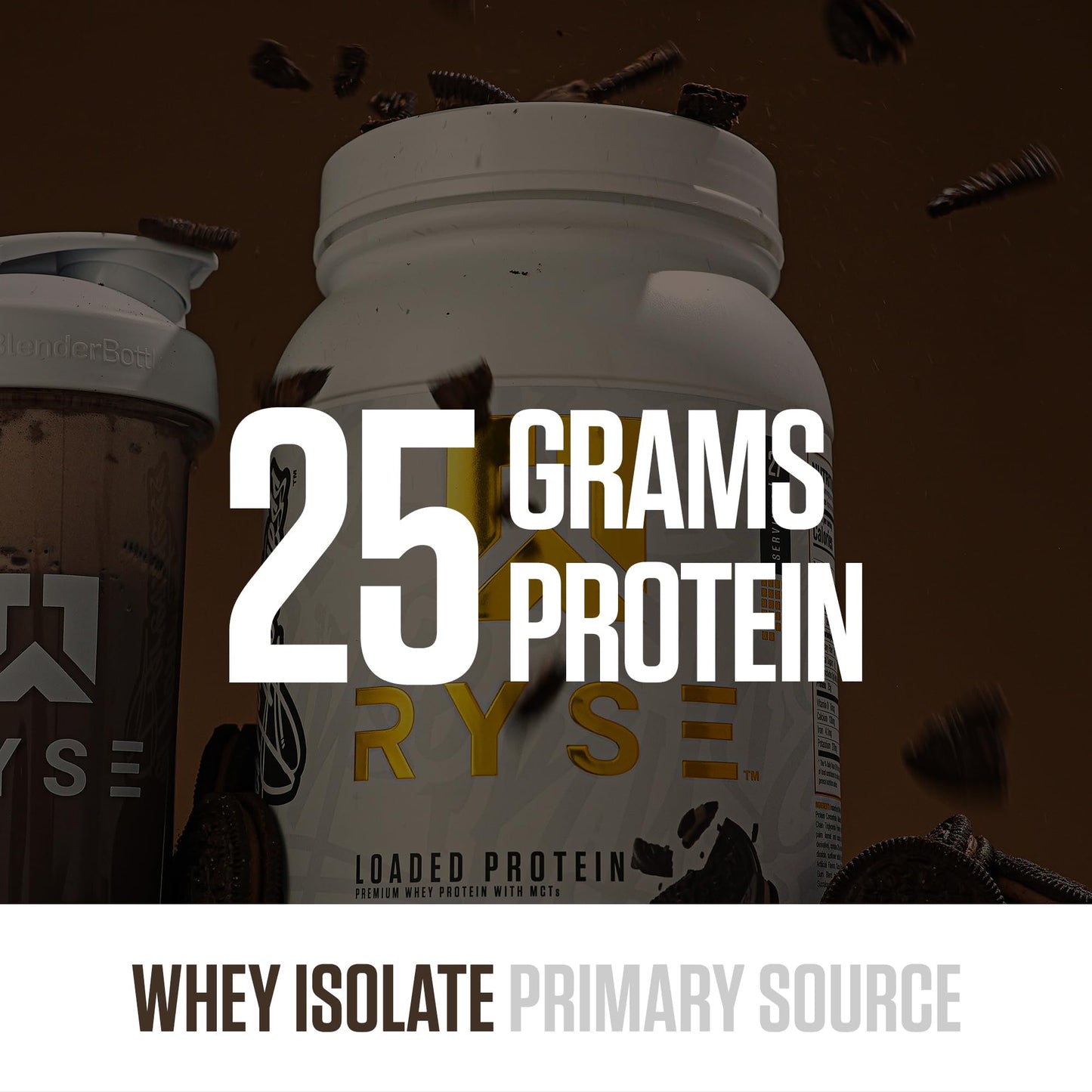 RYSE Loaded Protein Powder - Jet-Puffed Marshmallow - 25g Whey Protein Isolate & Concentrate with Prebiotic Fiber & MCTs - Low Carb, Low Sugar, Digestive-Friendly - 27 Servings / 2 lb Tub
