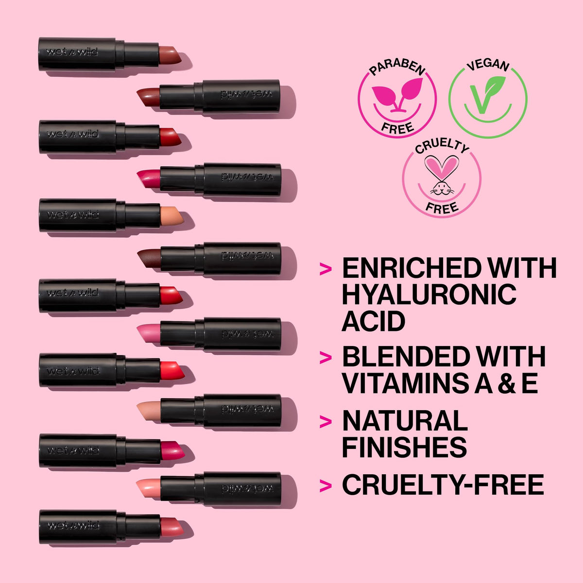 wet n wild Mega Last Matte Lip Color, Semi Matte Hyaluronic Acid Infused, Long Lasting Full Coverage for a Nourishing Pout, Cruelty-Free & Vegan - Bare it All wet n wild