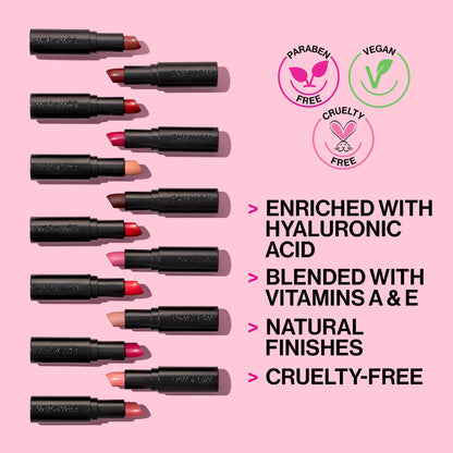 wet n wild Mega Last Matte Lip Color, Semi Matte Hyaluronic Acid Infused, Long Lasting Full Coverage for a Nourishing Pout, Cruelty-Free & Vegan - Bare it All wet n wild