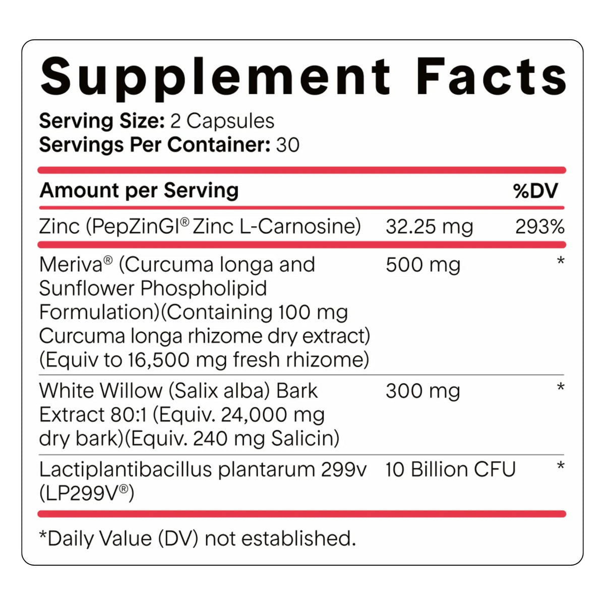 Goodness Lover Inflammation Pro, with 10 Billion CFU for Digestive Support, Curcumin, White Willow bark Extract, Zero fillers, Vegan, 30 Servings Goodness Lover
