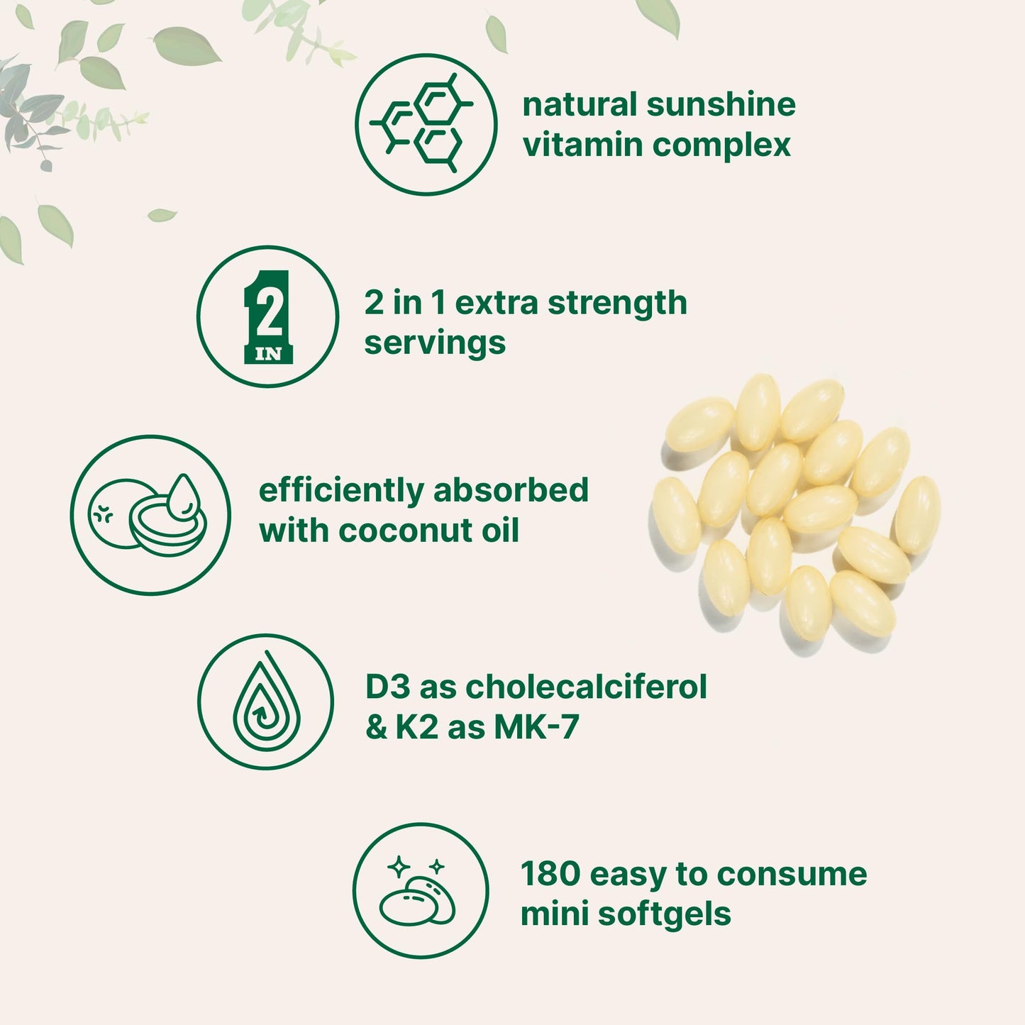 Micro Ingredients Vitamin D3 10,000 IU + K2 MK-7 200 mcg, 180 Softgels with Virgin Coconut Oil | 2-in-1 Vitamins D & K Complex Micro Ingredients