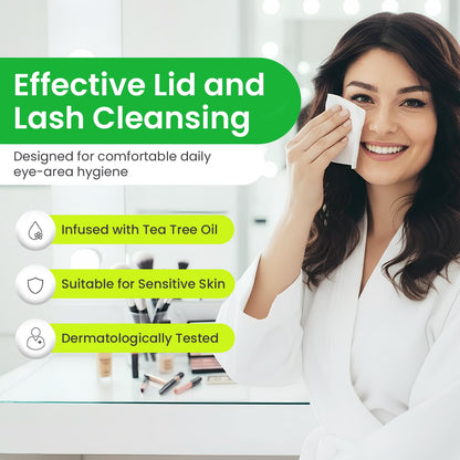 OPTASE TTO Eyelid Cleansing Wipes, 30 Count – Individually Wrapped Tea Tree Oil Eyelid Wipes – Preservative-Free Formula for Daily Use – Eye Doctor Recommended Tea Tree Eye Lid Cleanser Optase