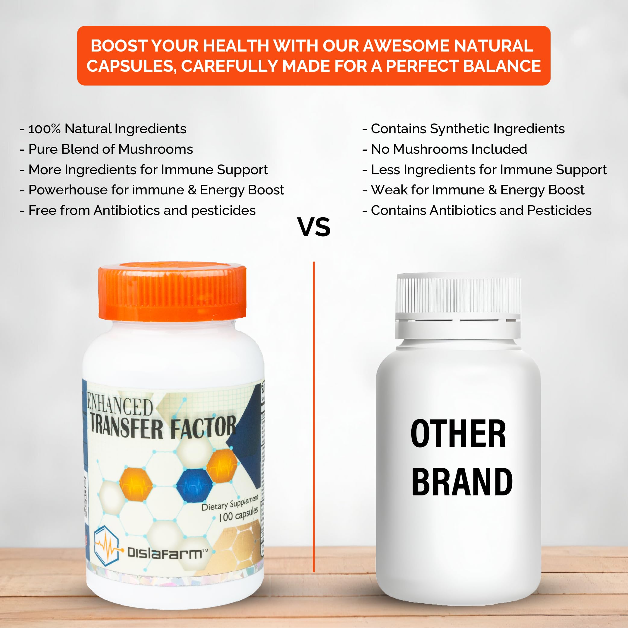 Transfer Factor Enhanced, 100 Natural Capsules, Immune Support - Transfer Factor Multi Immune from Cow Colostrum, Egg Yolk & Special Blend of Mushrooms Dislafarm buy australia supplements