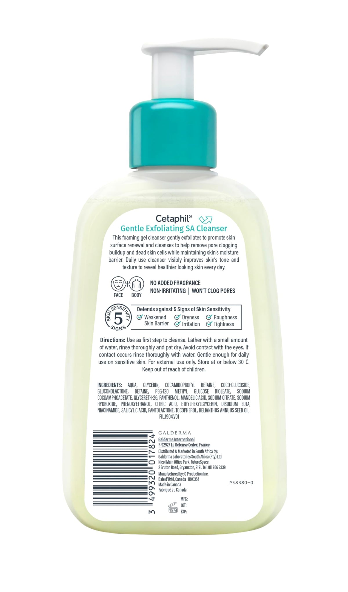 Cetaphil SA Gentle Exfoliating Face Wash, Salicylic Acid Cleanser, 8oz Cetaphil