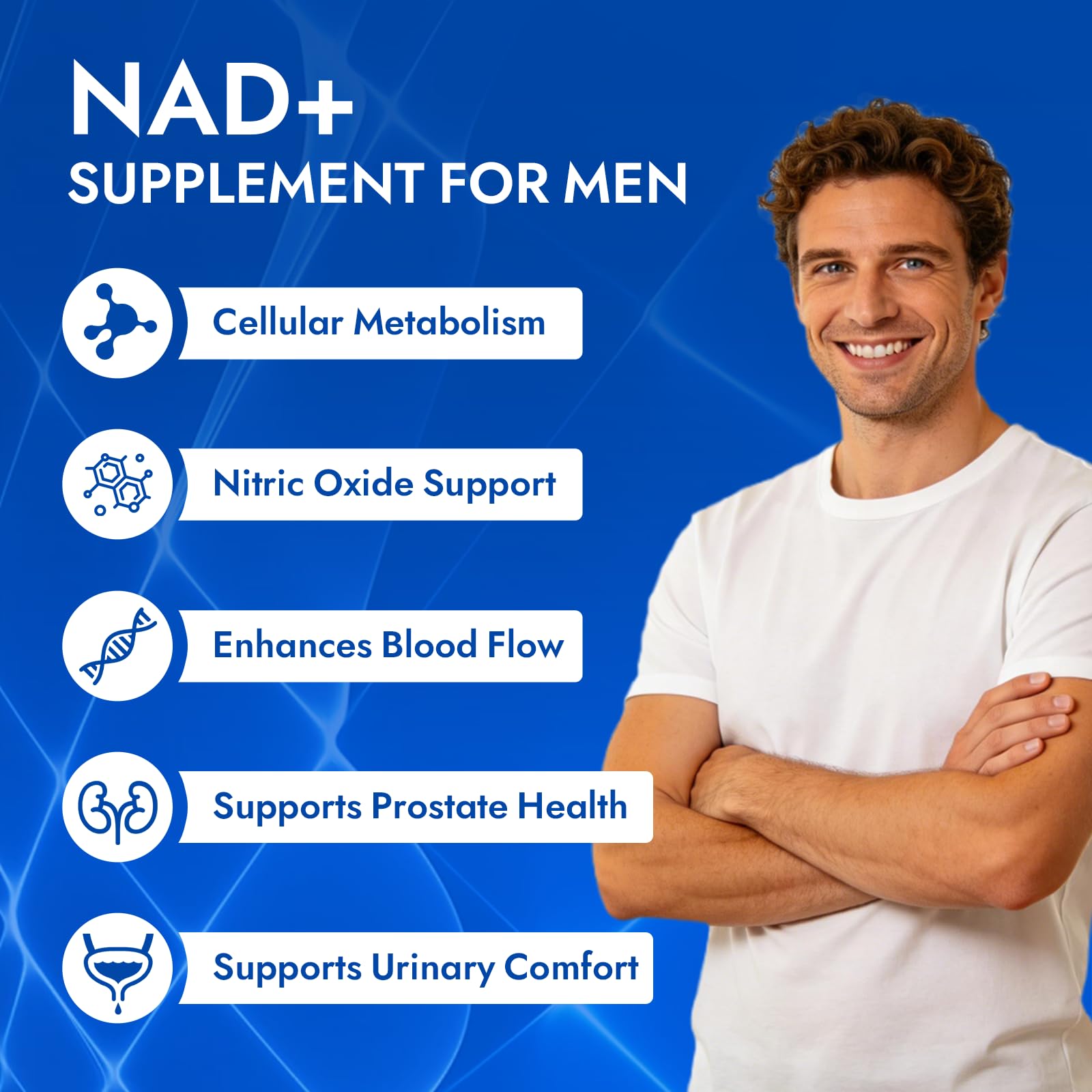 Aureph Vantique Men's NAD+ Supplement with Resveratrol, CoQ10, L-Citrulline & Lycopene - Nitric Oxide Support, Prostate Care, Anti-Aging, Stamina & Cellular Energy Boost 60 Capsules Aureph buy australia supplements