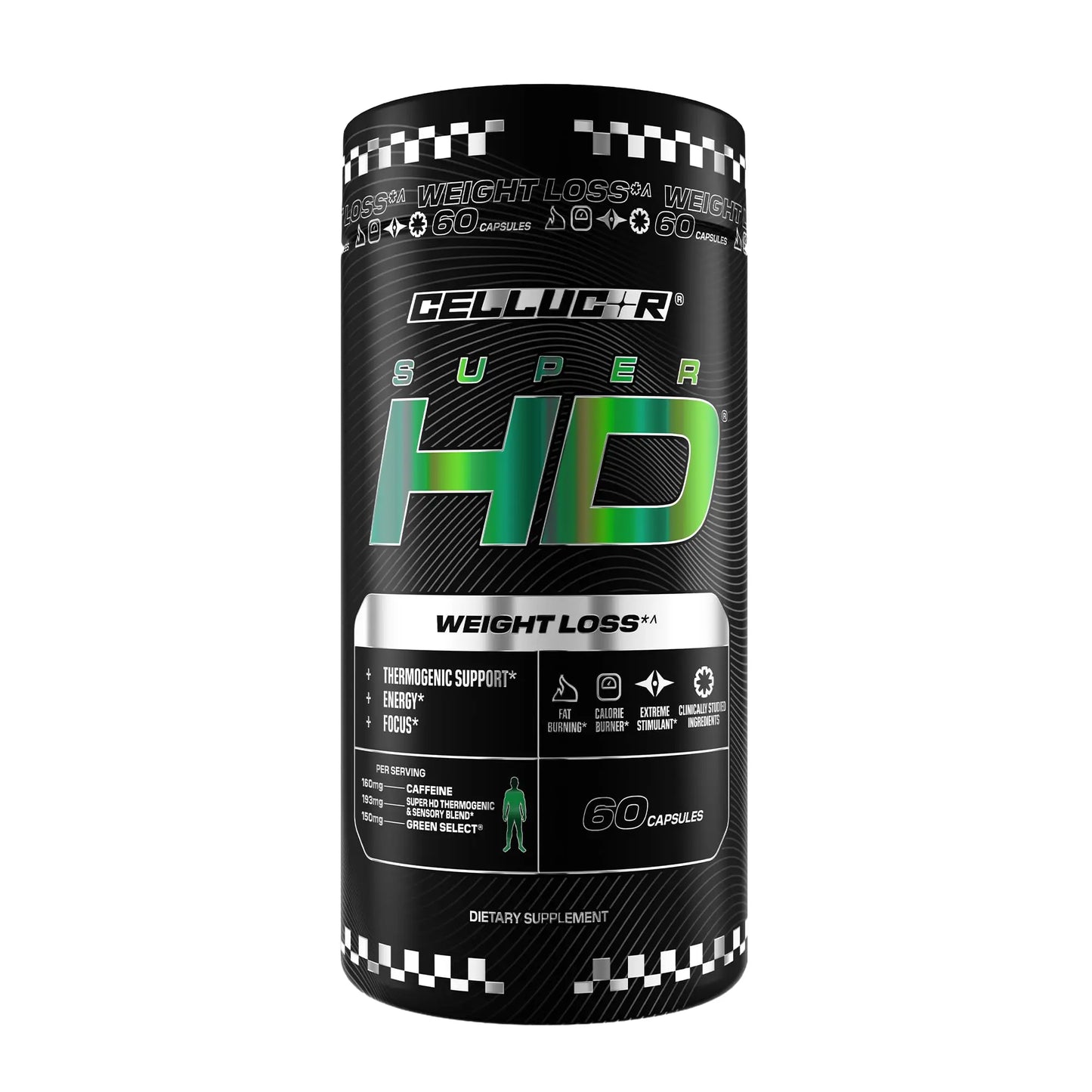 Cellucor SuperHD Thermogenic Fat Burner Weight Loss Supplement, Appetite Suppressant, & Energy Booster Capsimax, Green Tea Extract, 160mg Caffeine Cellucor