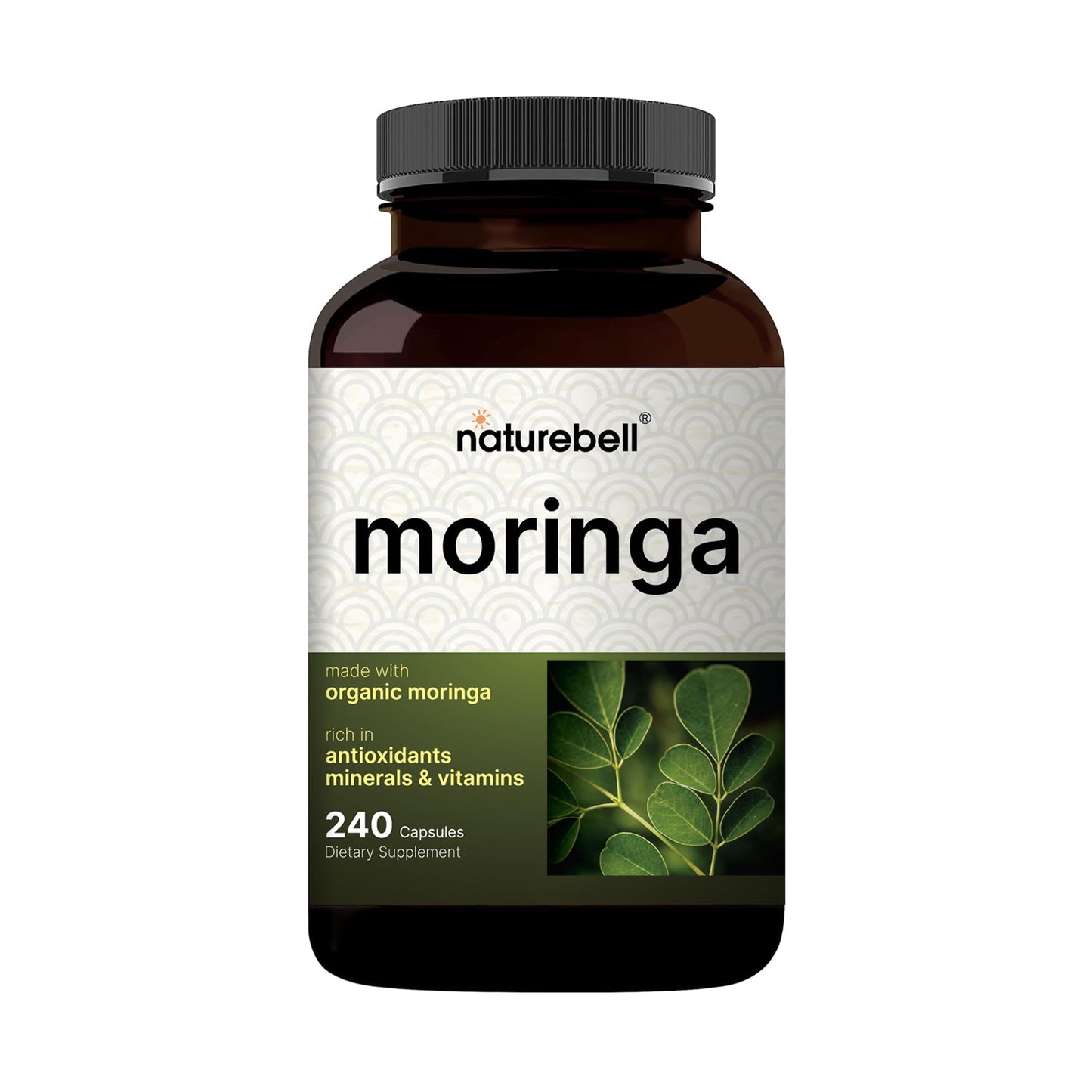 NatureBell Moringa - 240 Capsules - Organic Moringa for Immune, Energy & Skin Health Support - Green Superfood Properties NatureBell