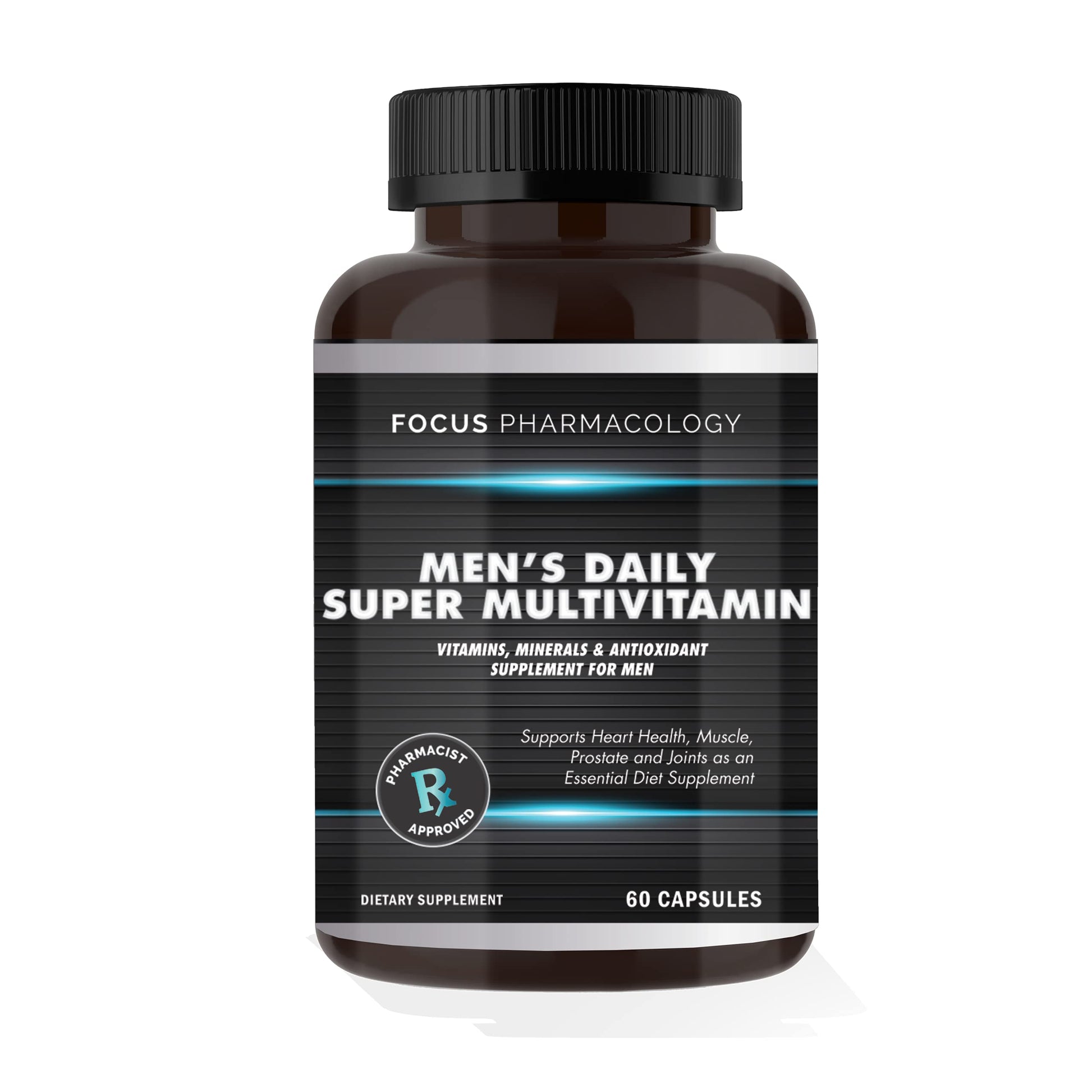 Focus Pharmacology Men's Daily Super Multi-Vitamin for Men - 60 Ct Blend of Vitamins, Minerals, Plus Herbs for Prostate Health and General Energy/Focus Focus Pharmacology buy australia supplements
