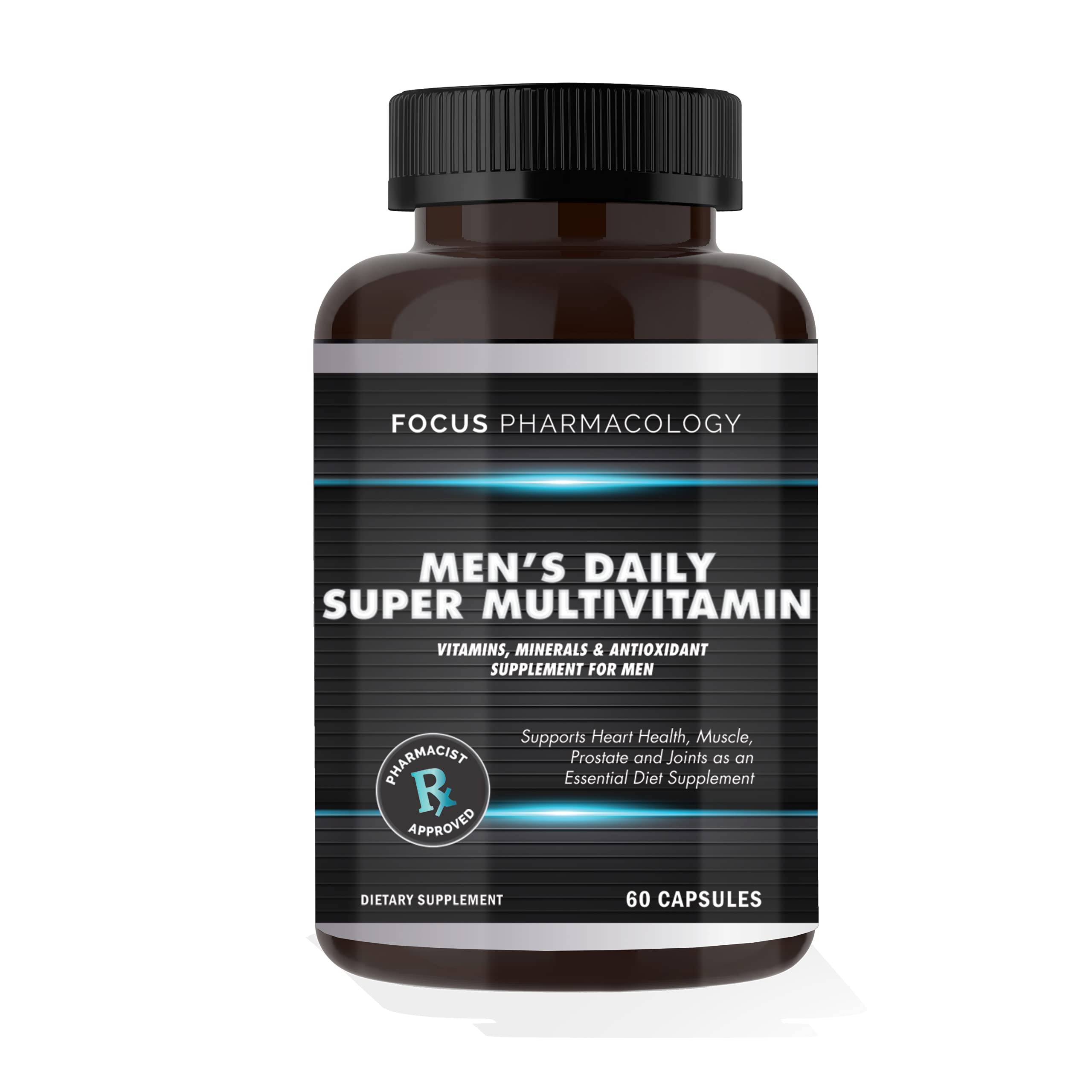 Focus Pharmacology Men's Daily Super Multi-Vitamin for Men - 60 Ct Blend of Vitamins, Minerals, Plus Herbs for Prostate Health and General Energy/Focus Focus Pharmacology buy australia supplements