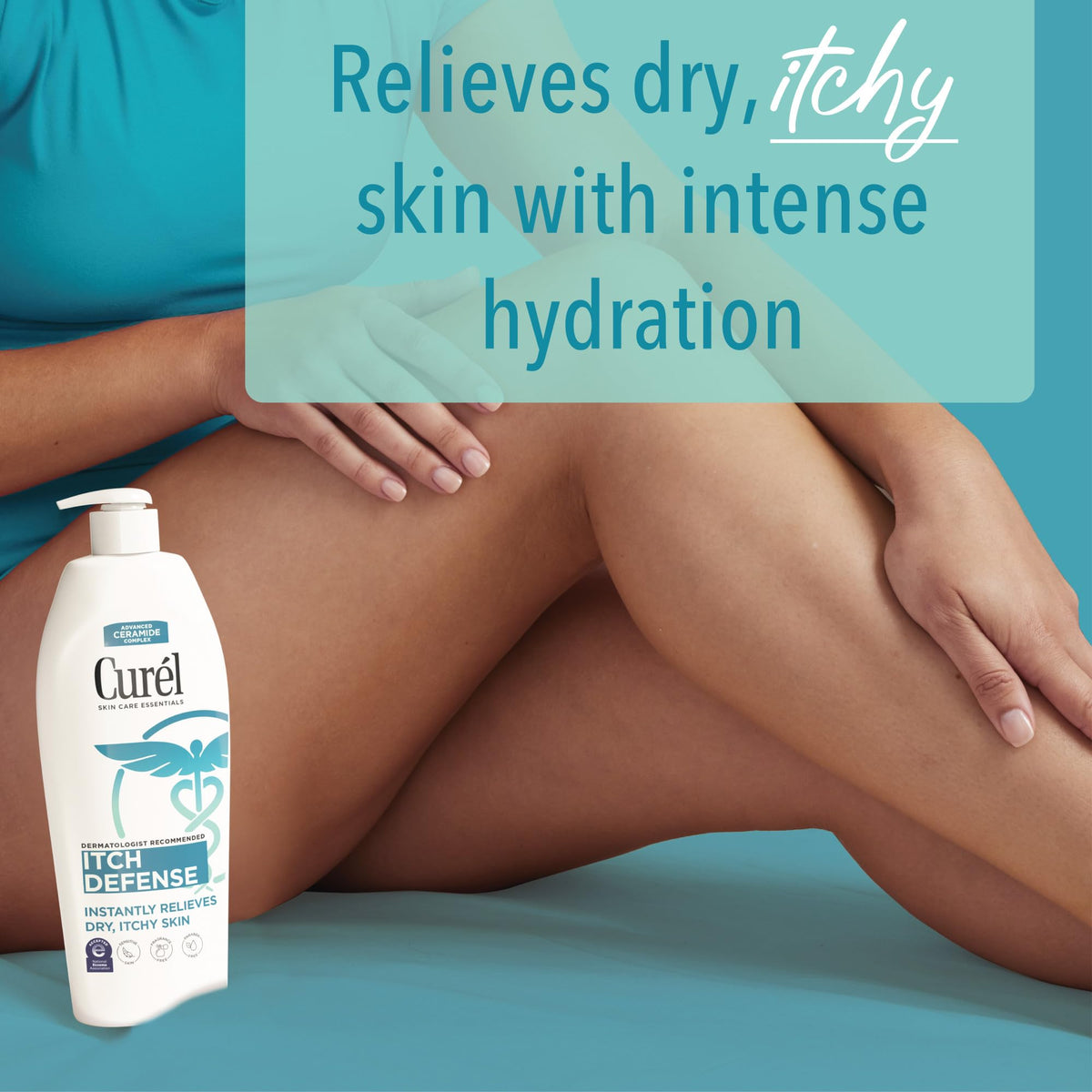 Curel Itch Defense Calming Body Lotion, Moisturizer for Dry, Itchy Skin, Body and Hand Lotion, with Advanced Ceramide Complex, Pro-Vitamin B5, Shea Butter, 20 Oz Curel