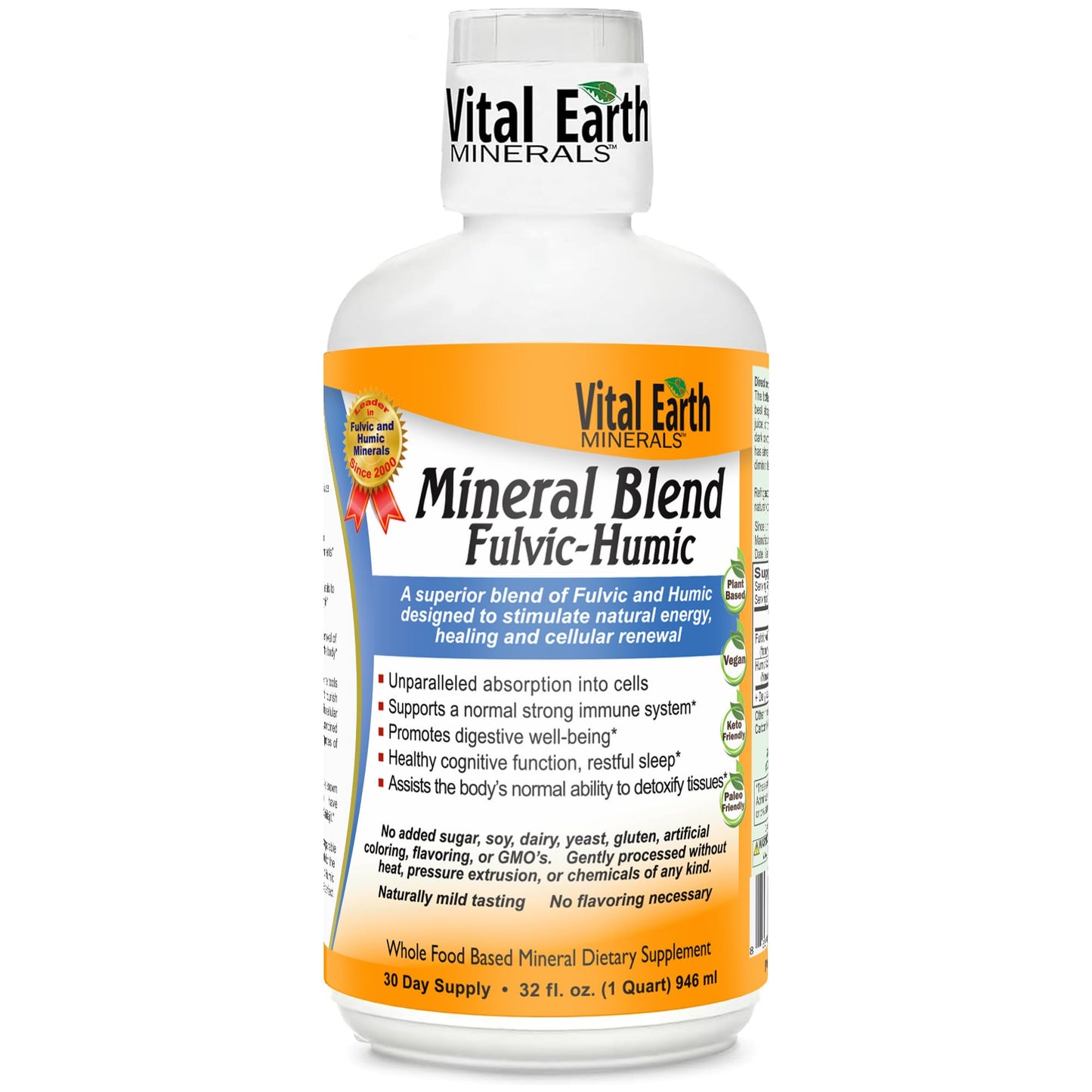 Vital Earth Minerals Fulvic Humic Mineral Blend Liquid – Fulvic Acid Supplement with 70+ Trace Minerals, Electrolytes for Recovery Vital Earth Minerals