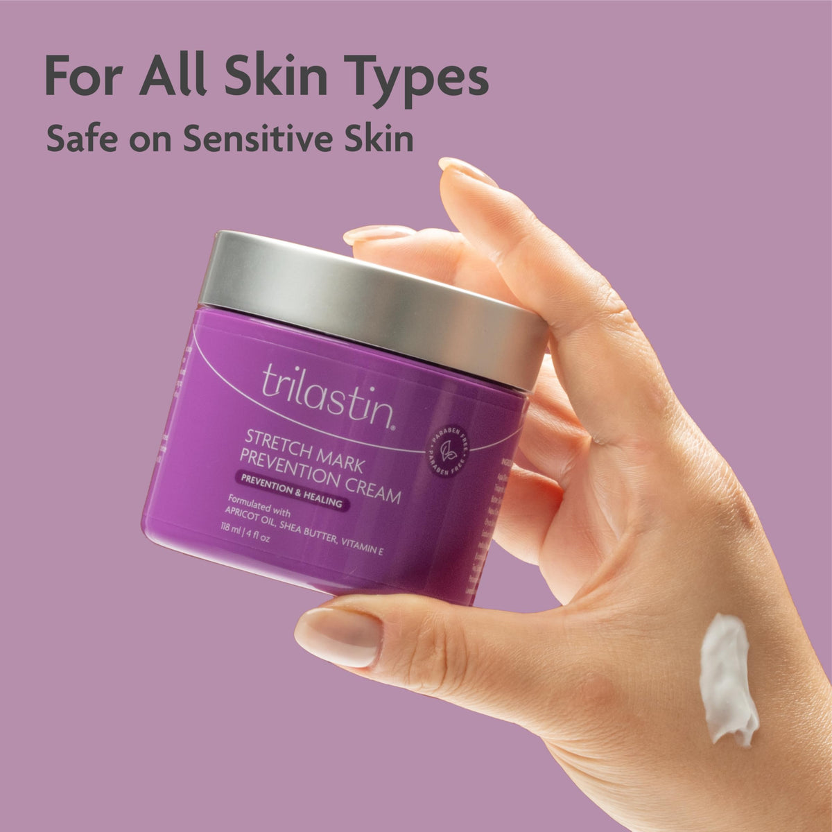 Trilastin Stretch Mark Cream for Pregnancy – Hydrating Belly Cream for Pregnant Women- Shea Butter & Vitamin E, Paraben Free, No Added Fragrances - Maternity Body Lotion for Belly, Hips, Thighs – 4 oz TriLASTIN