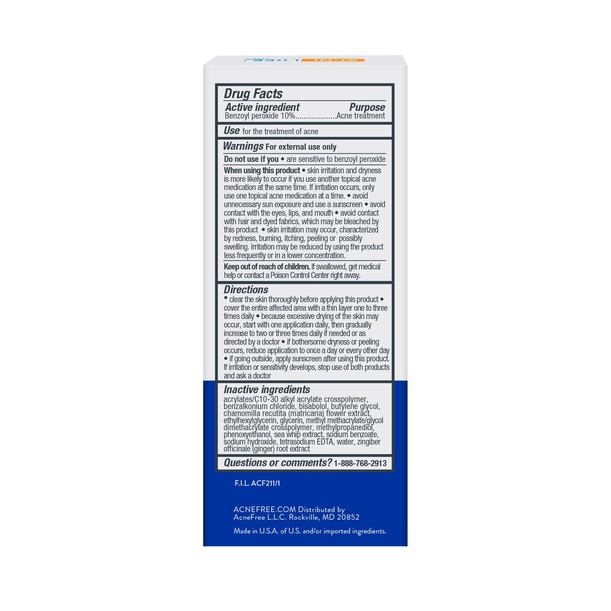 AcneFree Terminator 10 Acne Spot Treatment with Benzoyl Peroxide 10% Maximum Strength Acne Cream Treatment, 1 Ounce - Pack Of 1 AcneFree