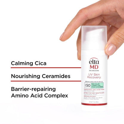 EltaMD UV Skin Recovery Green Tint 100% Mineral Sunscreen, SPF 50, Redness Correcting EltaMD