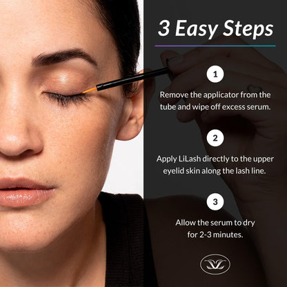 LiLash Purified Eyelash Serum for Longer & Fuller-Looking Lashes - Eyelash Enhancer, Safe for Use with Contacts, Lash Extensions, Sensitive Eyes - Vegan & Cruelty-free (2mL, 90-Day Supply) LiLash
